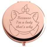 AKTAP Marie Gifts Marie Cat Pocket Kompakt Makyaj Aynası Because I'm a Lady That's Why for Cat Lover Hediyesi (Marie Kedi Cep Aynası)