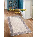 Aktar Tekstil Bukle %100 Pamuklu Kilim Doğal