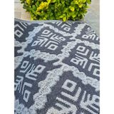 Aktar Tekstil Pamuklu Organik Kilim Yıkanabilir (Kalın Ürün Bukle) - Gri - Beyaz - 100 x 300 cm