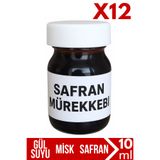AKTARFAN 12 Adet Kırmızı Safran Mürekkebi Zaferan Zafran 10 ml