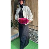 Aktarlife Pembe Pullu Makrome Burslu El Örgüsü Çanta - ortaboy - 06800-Pembe