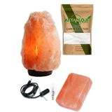 aktarloji 3'lü Set, Doğal Himalaya Tuzu Lambası 2-3 Kg + 1 Kg Yemeklik Çankırı Kaya Tuzu + 1 Ad Himalaya Sabunu