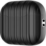 AktarMobile Apple Airpods Pro 2. Nesil Tam Uyumlu Kılıf Hoparlör ve Mikrofon Delikli Kapak Şeritli Bavul Tasarım - Siyah