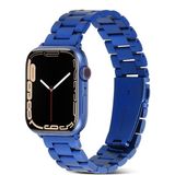 AktarMobile Apple Watch 10 / 11 42 mm Uyumlu Metal Kordon Paslanmaz Çelik Baklalı Model Kayış - Mavi - Apple Watch 10/11 42 mm