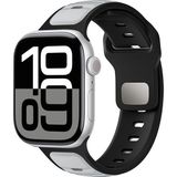 AktarMobile Apple Watch 10 / 11 46 mm Uyumlu Silikon Kordon Çift Renkli Premium Spor Tasarım Kayış - Gri - Siyah - 10/11 46 mm