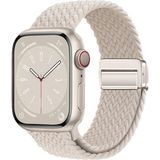 AktarMobile Apple Watch 6 5 4 3 2 1 Se 42 44 mm Uyumlu Örgü Kordon Magnetik D Tokalı Kayış Mıknatıslı Metal Toka - Starlight - 42 - 44 mm