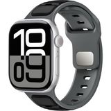 AktarMobile Apple Watch 6 5 4 3 2 1 Se 42 44 mm Uyumlu Silikon Kordon Çift Renkli Premium Spor Tasarım Kayış - Füme - Siyah - 42 - 44 mm