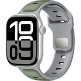 AktarMobile Apple Watch 6 5 4 3 2 1 Se 42 44 mm Uyumlu Silikon Kordon Çift Renkli Premium Spor Tasarım Kayış - Yeşil - Gri - 42 - 44 mm