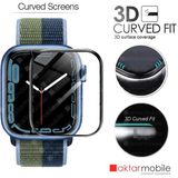 AktarMobile Apple Watch 9 41 mm Uyumlu Ekran Koruyucu 3D Tam Kapatan Kavisli Ppma Nano Cam - Apple Watch 9 - 41 mm - Şeffaf