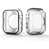 AktarMobile Apple Watch 9 45 mm Uyumlu Ekran Koruyucu 360° Kasa Koruma Tüm Gövde Kapak Darbe Emici - Şeffaf