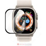 AktarMobile Apple Watch Ultra 49 mm Uyumlu Ekran Koruyucu 3D Tam Kapatan Kavisli Ppma Nano Cam Tam Uyum - Şeffaf