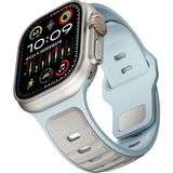 AktarMobile Apple Watch Ultra / Ultra 2 49 mm Uyumlu Silikon Kordon Çift Renkli Premium Spor Tasarım Kayış - Mavi - Gri - Ultra 49 mm