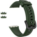 Aktarmobile Huawei Band 6 Silikon Kordon Premium Spor Kayış - Tam Uyumlu Pim Tasarımı - 14 Renk - Koyu Yeşil