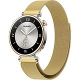 AktarMobile Huawei Watch Gt4 41 mm (18 Mm) Uyumlu Mıknatıslı Hasır Metal Örgü Kordon Milanese Kayış Milano Loop - Gold