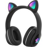 Aktarmobile Kablosuz Kedi Kulağı Tasarımlı LED Işıklı Mikrofonlu Kulak Üstü Bluetooth Kulaklık - Siyah