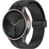 AktarMobile Samsung Galaxy Watch 6 40 / 44 mm Silikon Kordon Magnetik D Tokalı Spor Kayış Mıknatıslı Toka - Galaxy Watch 6 40 44 mm - Siyah