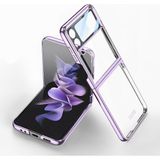 AktarMobile Samsung Galaxy Z Flip 4 ile Uyumlu Kılıf, Kamera Lens Korumalı, Electroplate Metalik, Mor