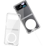 AktarMobile Samsung Galaxy Z Flip 4 ile Uyumlu Şeffaf MagSafe Kılıf, Anti Shock Darbe Emici Silikon Kapak, Esnek TPU