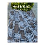 aktartekstil 6m2 - 12m2 pamuklu halı örtüsü, savan, piknik örtü Çift taraflı yıkanabilir yüksek kalite salon oturma odası balkon...
