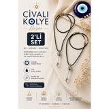 Aktarzane Civalı Kolye Nazar Kolyesi 2 adet bestfriend kolye avantajlı iki kolye ( civa renginde değişiklik gösterebilmektedir )