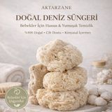 AKTARZANE Doğal Deniz Süngeri Bebek Banyo Süngeri %100 Organik Yumuşak Cilt Dostu 20G - bej