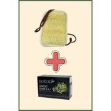 Aktarzane Kabak Lifi Kese El Geçmeli İpli Kare + Doğacı Ardıç Sabunu 150gr Banyo Hamam Kesesi Spa Seti
