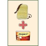 Aktarzane Kabak Lifi Kese El Geçmeli İpli Kare + Doğacı Peeling Sabunu 150gr Banyo Hamam Kesesi Spa Seti