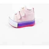 Aktaş Ayakkabı Bebek Kız Pembe Ortopedik Converse Model Keten Bantlı Spor Ayakkabı - 01-Pembe