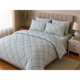 Aktaş Home Lastikli Çarşaflı Nevresim Takımı Çift Kişilik - Açık Mor - Kapuçino - 200 x 230 cm