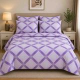 Aktaş Home Lastikli Çarşaflı Nevresim Takımı Çift Kişilik - Gri - Mor - 200 x 230 cm