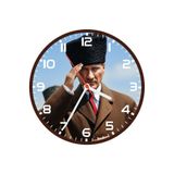 AKTASARIM Atatürk ve Türk bayrağı ahşap duvar saati