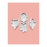Aktastore Bitki Çiçekleri Kurabiye Kalıbı Ve Şeker Hamuru Kalıbı 4'Lü Set