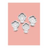 AKTASTORE Buket Çiçek Kurabiye Kalıbı Ve Şeker Hamuru Kalıbı 4'lü Set 0838-set
