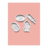 AKTASTORE Gebelik Hamilelik Teması Kurabiye Kalıbı Ve Şeker Hamuru Kalıbı 4'lü set 0391-set