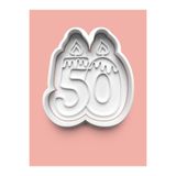 Aktastore Mum Figürlü Elli Rakamı Kurabiye Kalıbı Ve Şeker Hamuru Kalıbı - 50 Numara