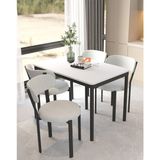 Akte Home Luna 4 Kişilik Mutfak Masa Sandalye Takımı 70X110 cm - Beyaz - 70 x 110 cm