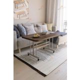 Aktehome Çok Amaçlı Tekerlekli Orta Sehpa Metal Ayaklı Masa 60x100 Amalfi