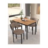 Aktehome Luna 4 Kişilik Mutfak Masa Sandalye Takımı 70x110 cm Atlantik Çam