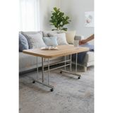 Aktehome Tekerlekli Orta Sehpa 60x100 cm Metal Ayaklı Sonomo