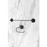 Aktel Banyo 2'Li Set Yuvarlak Yapışkanlı Uzun Havluluk/Yuvarlak Yapışkanlı Tuvalet Kağıtlığı Askısı WC
