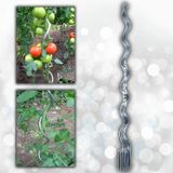 AKTEPE GROUP 20 Adet 150 Cm Metal Spiral Bitki Destek Çubuğu Hobi Bahçesi Bitki Bağlama Teli Sebze Desteği ve Çiçek Teli