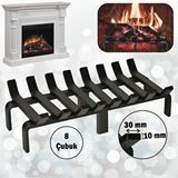Aktepe Group Şömine Izgarası 8 Çubuklu 48 Cm X 32 Cm Ekstra Dar Gözlü Izgara Siyah