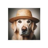 AKTEZ-EL Doğal Hasır Dekoratif Köpek Şapkası L Beden