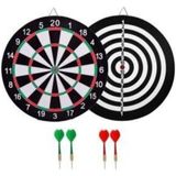 Aktoys Dart Board Çift Taraflı Dart Seti 28 cm 4 Adet Dart Oku - Renkli