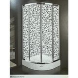 Aktu Duşakabin VE TEKNE 90X90 OVAL LEKE TUTMAZ NANO TEKNOLOJİ - 5mm Temperli Cam - YAPRAK DESEN - Parlak Alm. Profil - 100 x 100 Cm - Oval - Tekneli