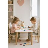 Aktürk Home Yaz Sil Yüzeyli Ahşap Çocuk Aktivite Masa Sandalye Takımı - Çift Bulut Sandalye Modern Tasarım - Beyaz