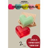 aktürk osmanli sabuni Kalpli Sabun Soap 2'li Hoş Kokusu Yeşil Aloevera & Kırmızı Nar Çiçeği 2 Adet Setli 120 gr