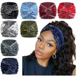 AKTVSHOW 7 '' geniş bandana saç bantları kadınlar için, moda şal türban saç bantları kalın saçlar için kaymaz kadın büyük bez saç bantları kumaş saç atkılar Headwrap Boho saç aksesuarları