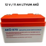 Akü 12V / 11 Ah Lityum Akü STL11AH - Kırmızı - Beyaz - kırmızı-beyaz