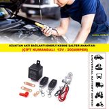 Akü Bağlantı Enerji Kesme Şalter Anahtarı (12V - 200A - Çift Kumandalı)